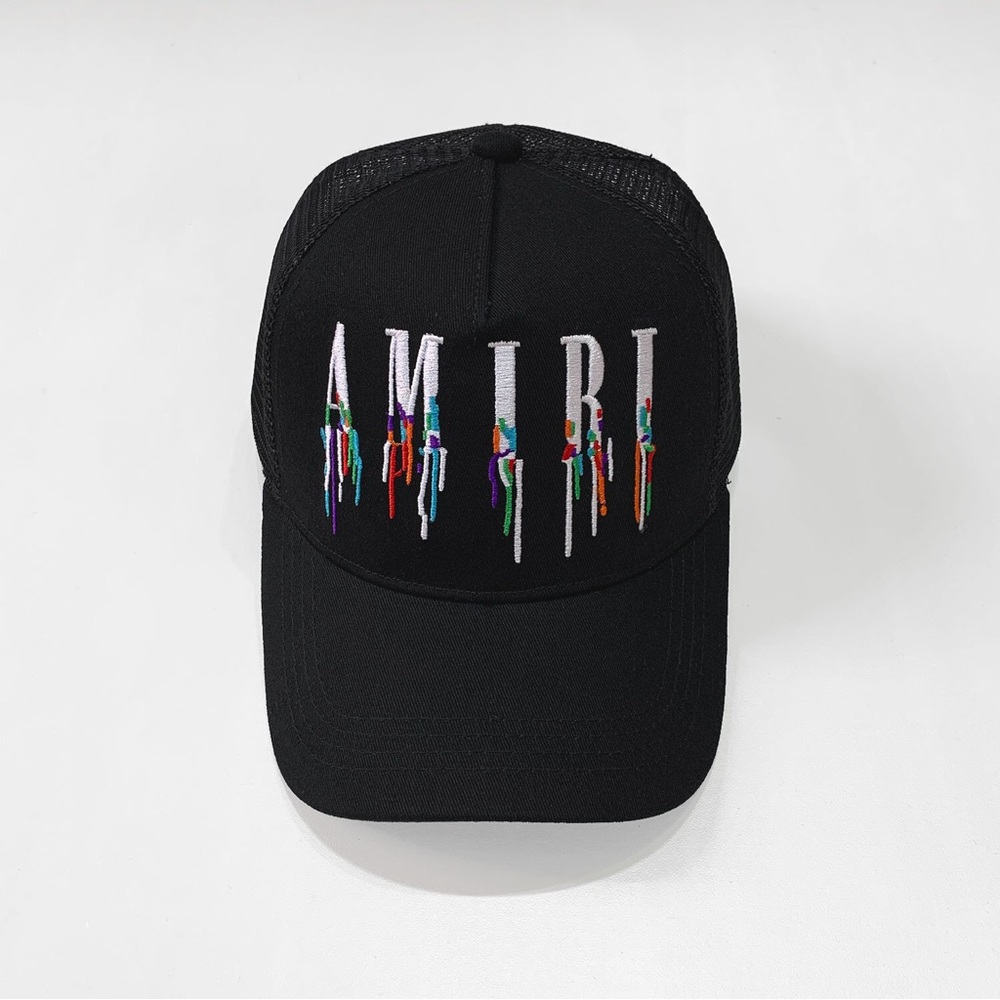 AMIRI Black Cap with Multicolor Logo